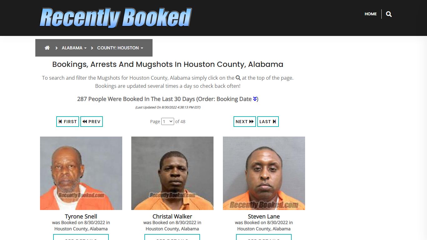 Bookings, Arrests and Mugshots in Houston County, Alabama